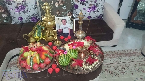 تصاویری از یلدای مردم کپورچال بر مزار هادی نوروزی فقید
