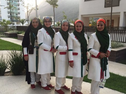 دختران المپیکی ایران قبل از مراسم افتتاحیه