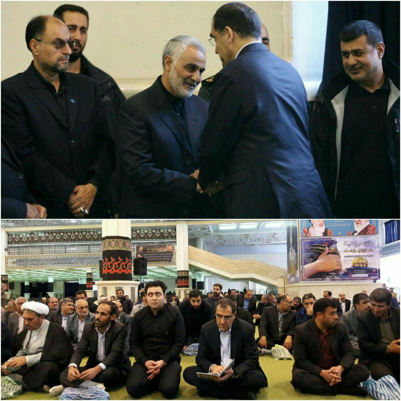 حضور وزیر بهداشت و واعظی در مراسم ترحیم پدر سردار سلیمانی/عکس