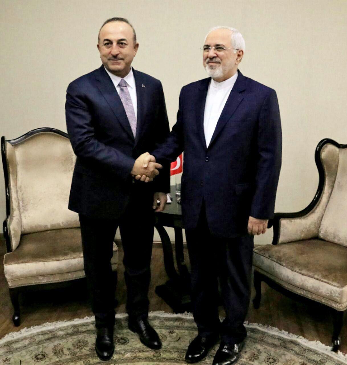 دیدار ظریف و وزیر خارجه ترکیه/عکس