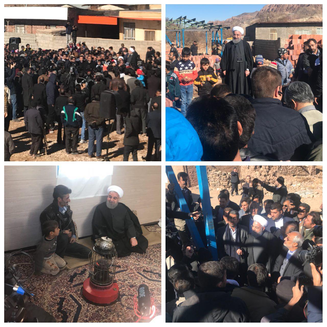 بازديد رييس‌جمهور از روستای زلزله‌زده گور‌ک‌ راور/عکس
