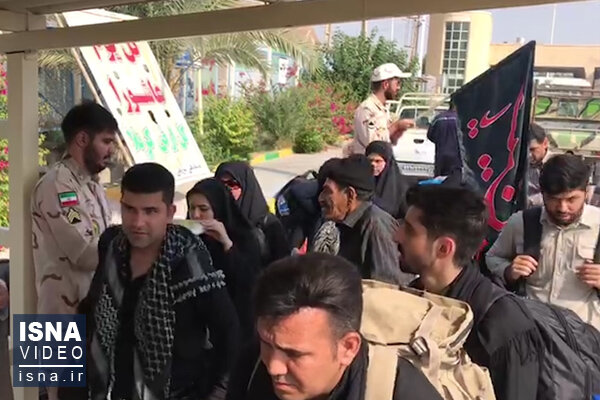 ویدئو / وضعیت تردد زائران اربعین در مرز خسروی