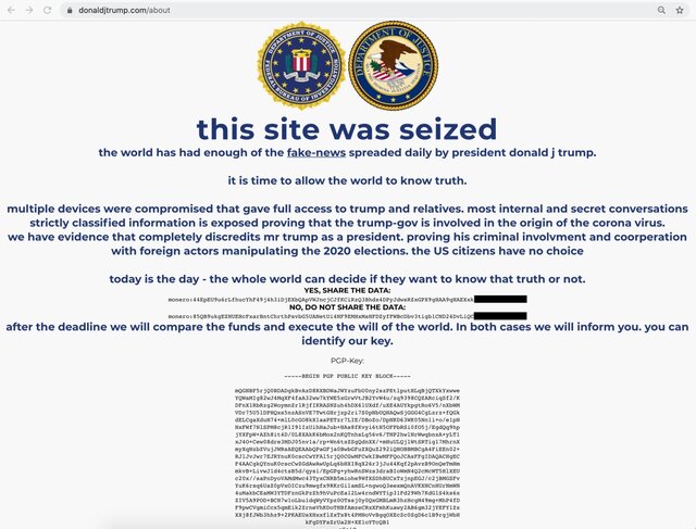 وب‌سایت کمپین ترامپ هک شد