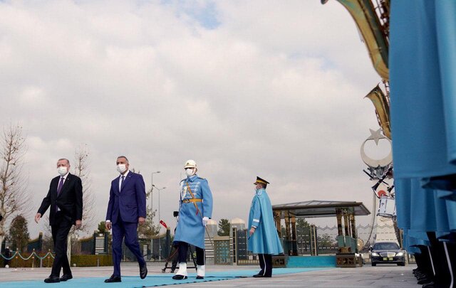 استقبال رسمی اردوغان از الکاظمی در آنکارا