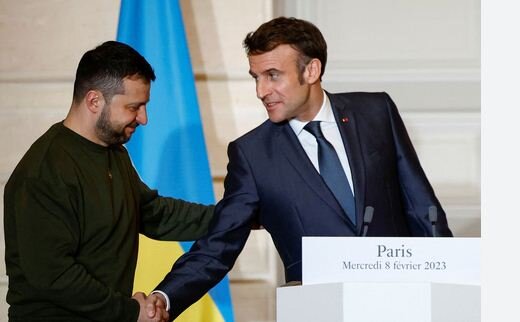 زلنسکی با ماکرون تلفنی صحبت کرد