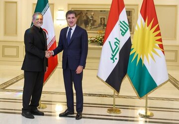 پیام تبریک بارزانی به رهبر انقلاب و رئیس‌جمهور